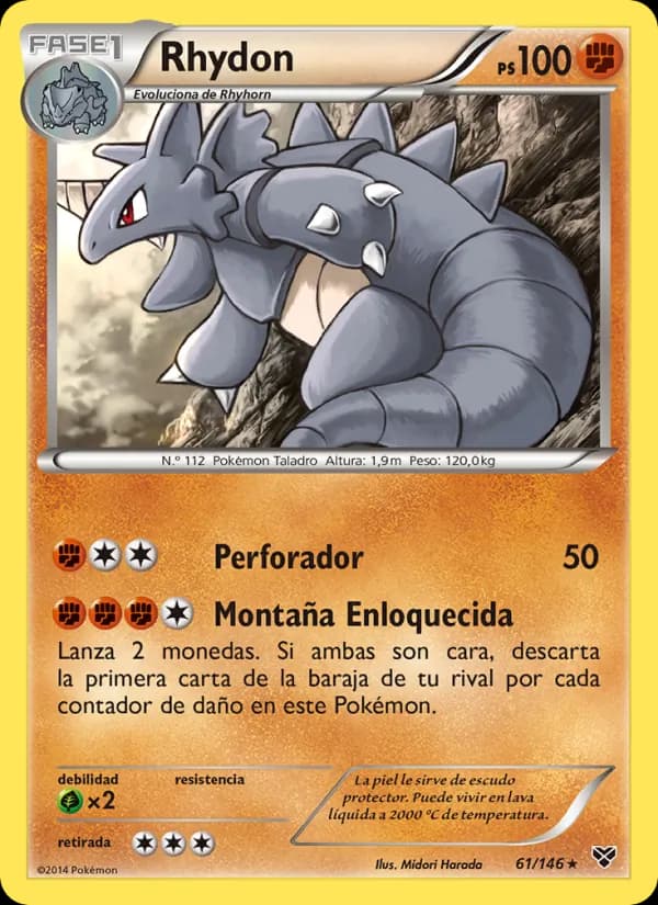 Rhydon card in Spanish