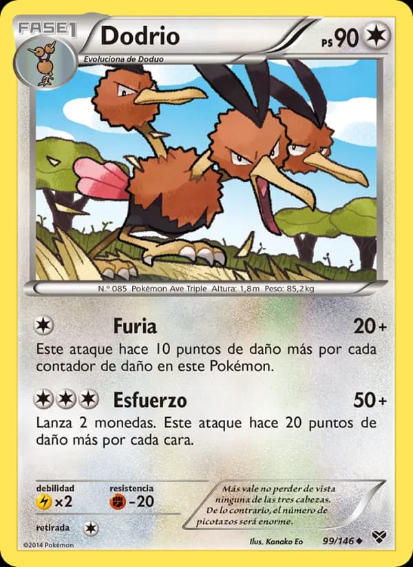 Dodrio card in Spanish