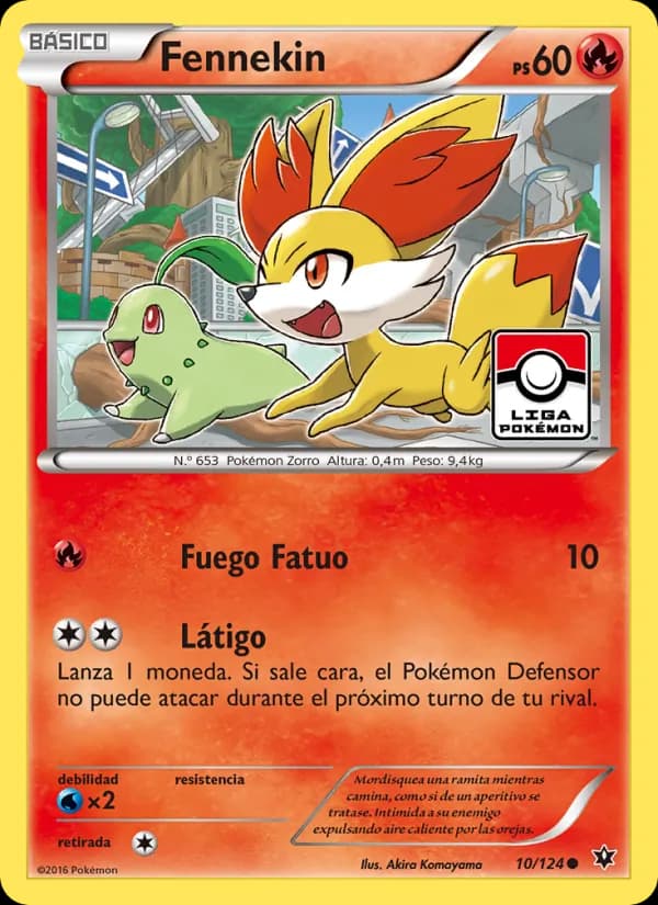 Fennekin card in Spanish