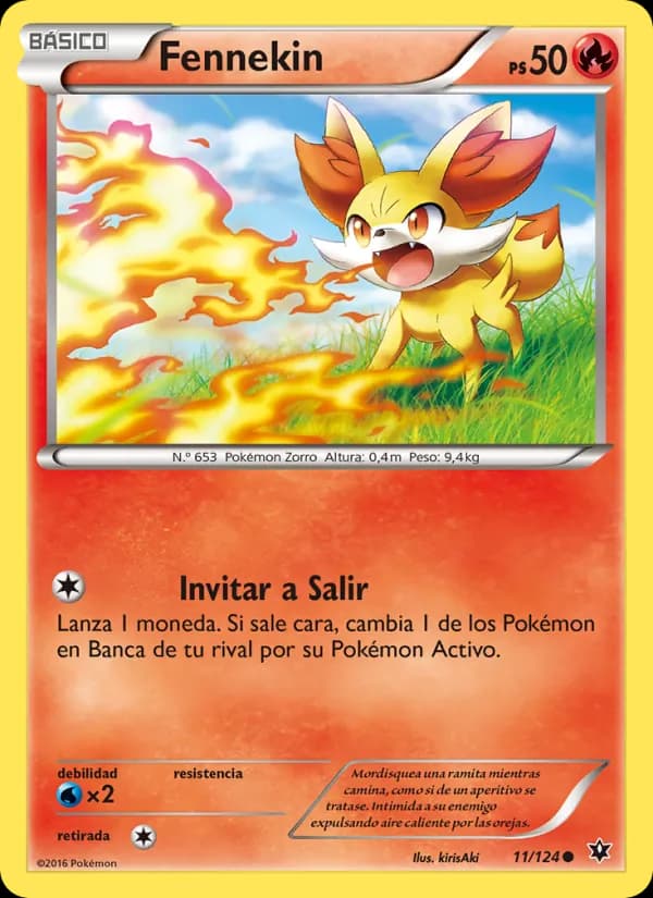 Fennekin card in Spanish