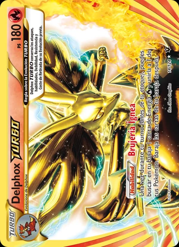 Delphox TURBO card in Spanish