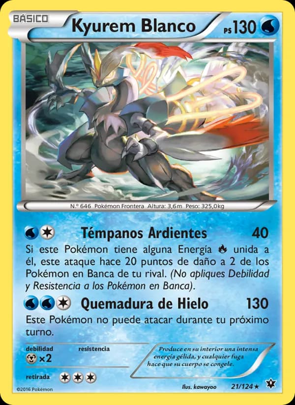 Kyurem Blanco card in Spanish