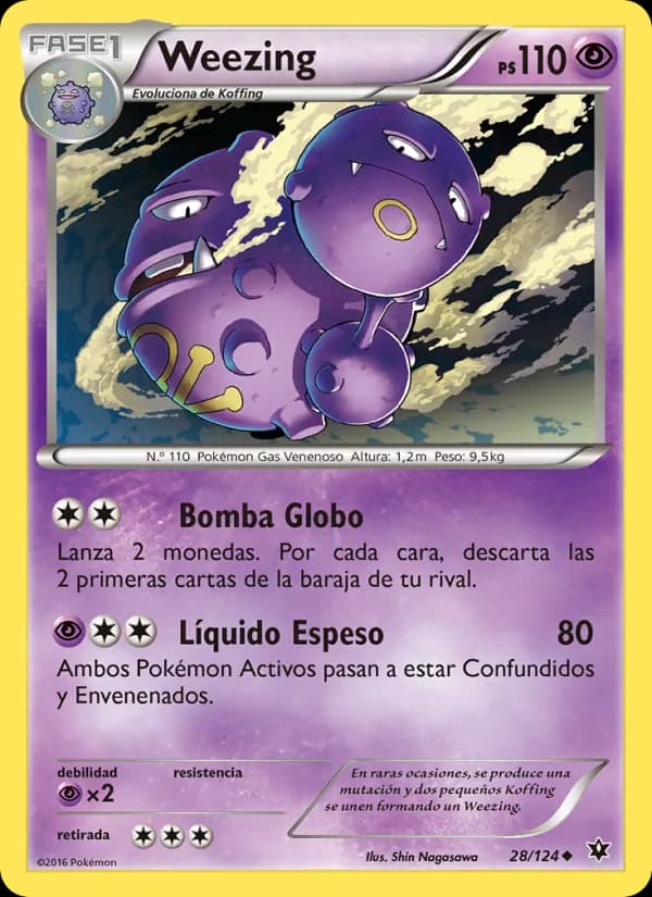 Weezing card in Spanish