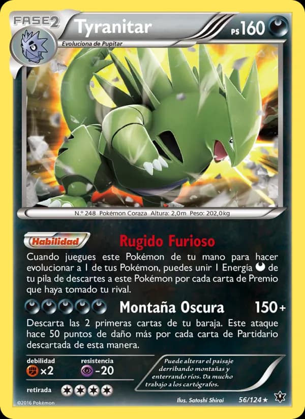 Tyranitar card in Spanish