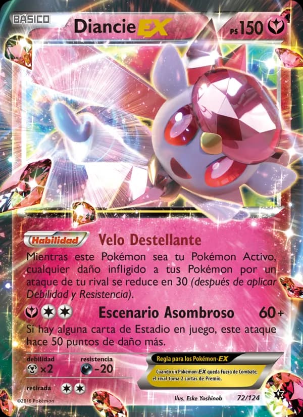 Diancie EX card in Spanish