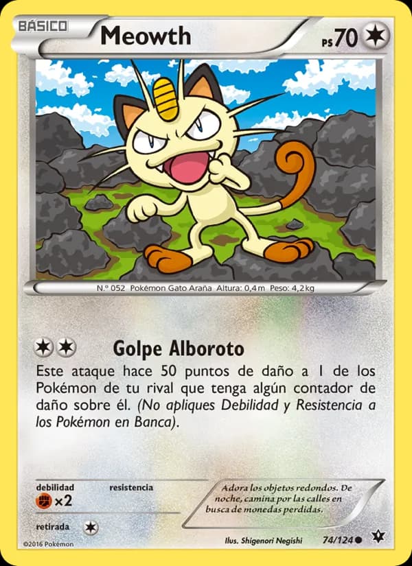 Meowth card in Spanish