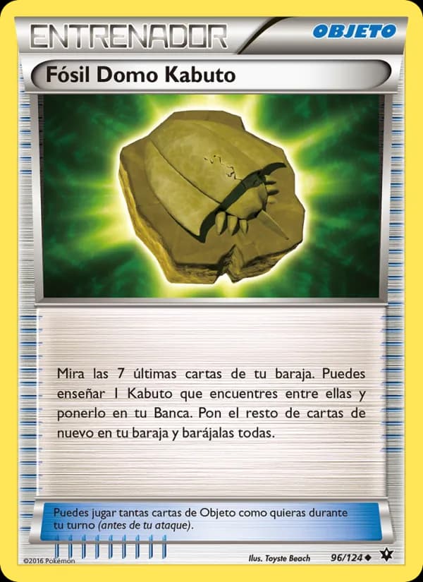Fósil Domo Kabuto card in Spanish