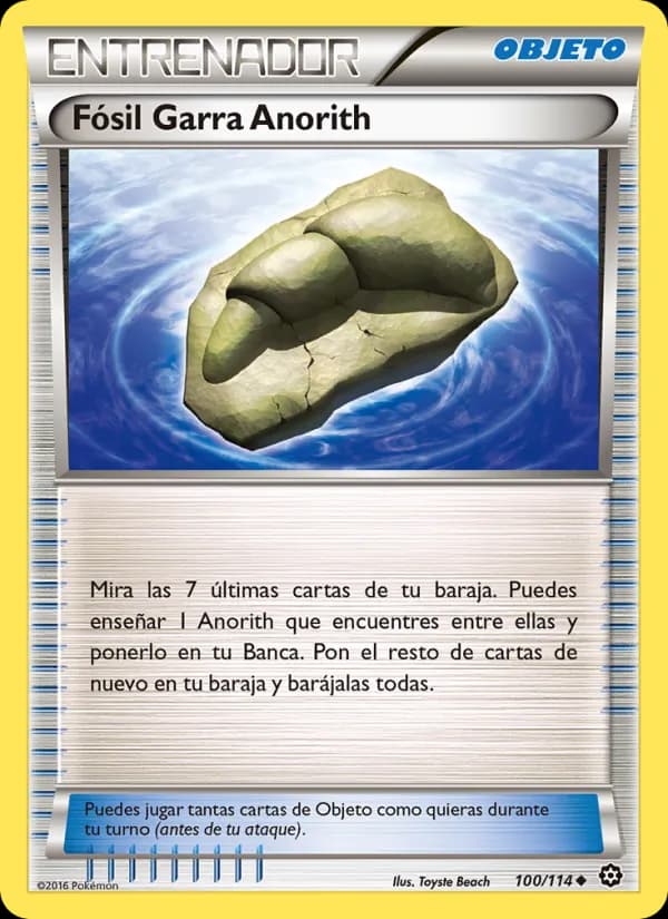 Fósil Garra Anorith card in Spanish