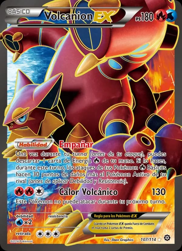 Volcanion EX card in Spanish