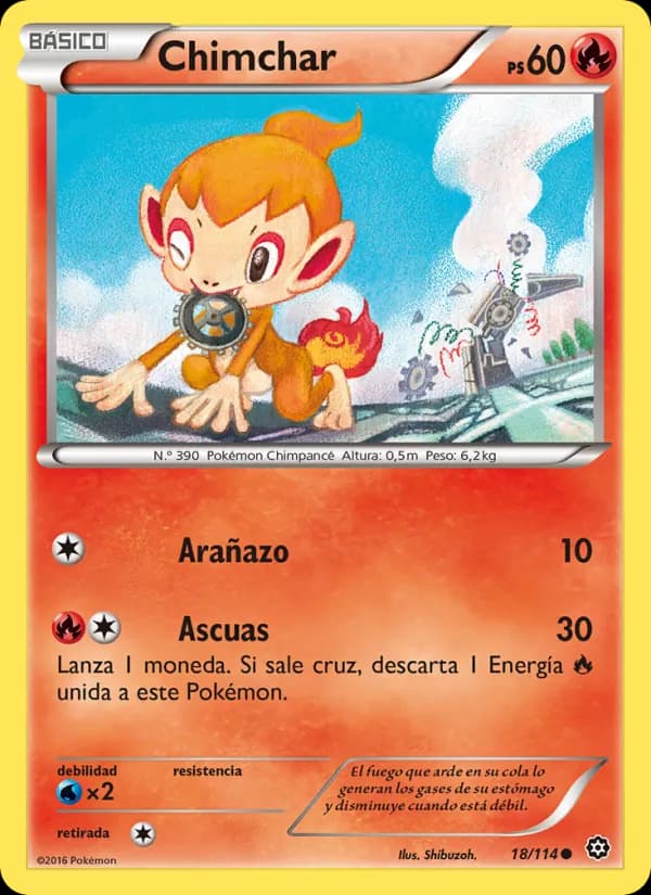 Chimchar card in Spanish
