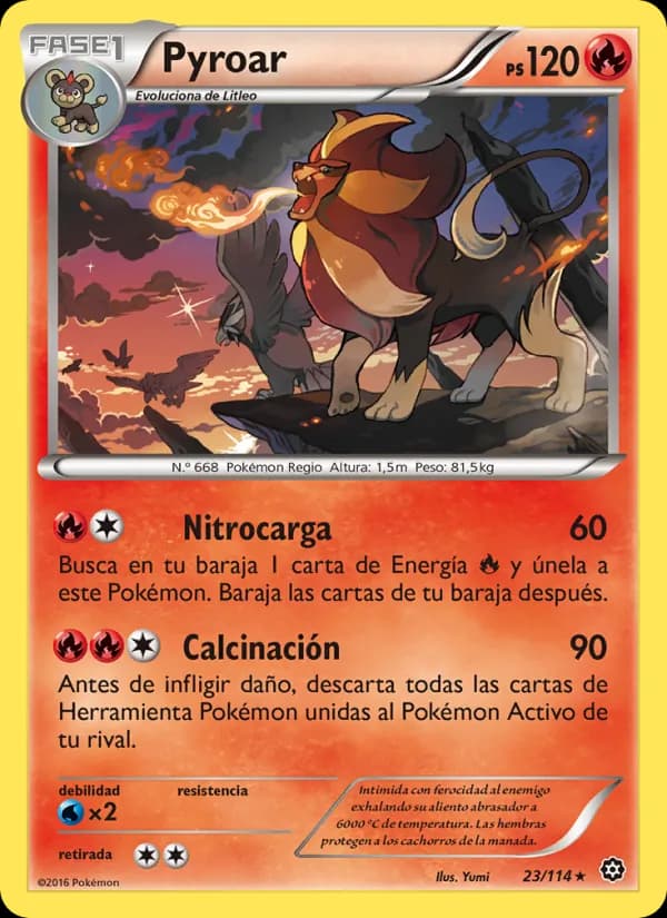Pyroar card in Spanish