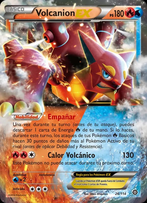 Volcanion EX card in Spanish