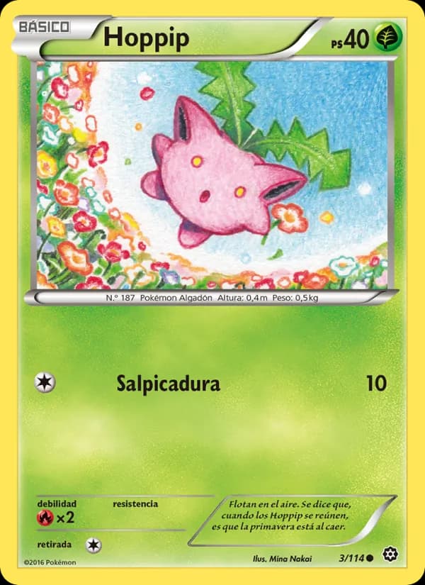 Hoppip card in Spanish
