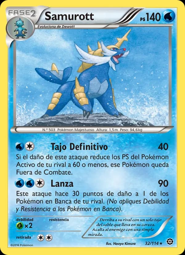 Samurott card in Spanish
