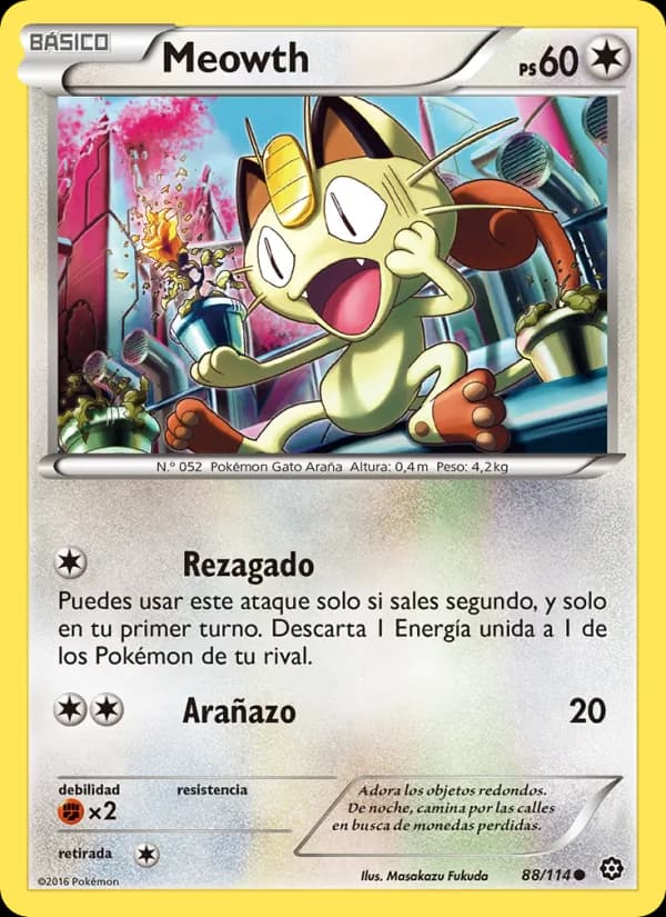 Meowth card in Spanish