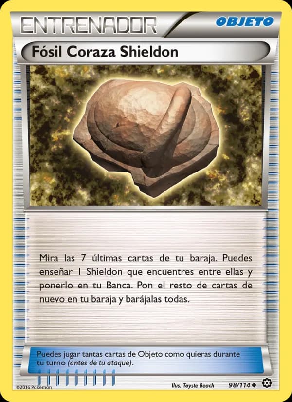Fósil Coraza Shieldon card in Spanish
