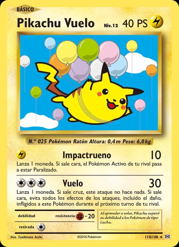 Pikachu Vuelo card in Spanish