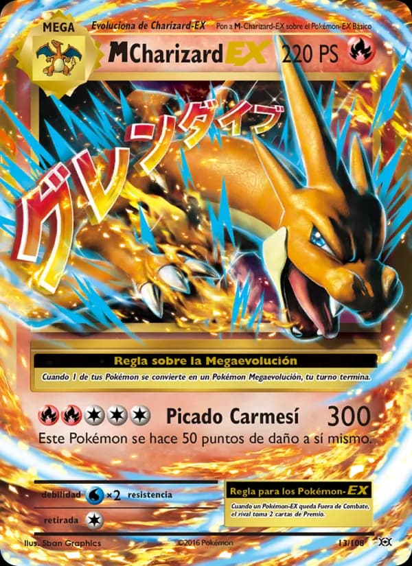 M-Charizard EX card in Spanish