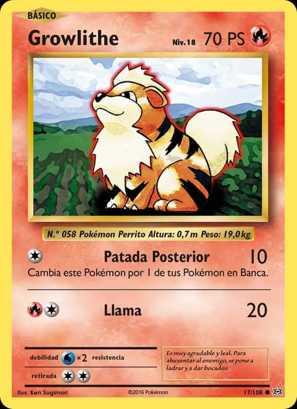 Growlithe card in Spanish