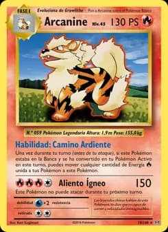 Arcanine card in Spanish