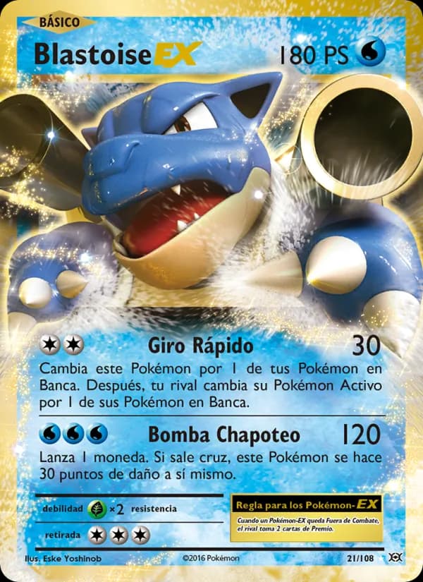 Blastoise EX card in Spanish