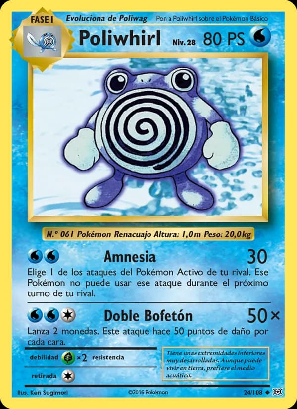 Poliwhirl card in Spanish