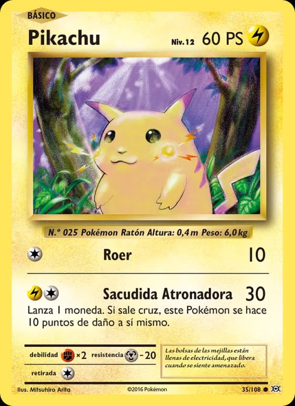 Pikachu card in Spanish