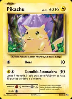 Pikachu card in Spanish