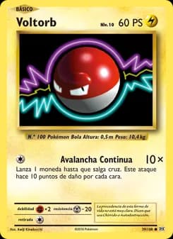 Voltorb card in Spanish