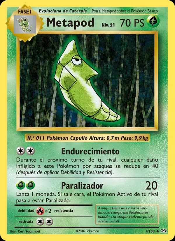 Metapod card in Spanish