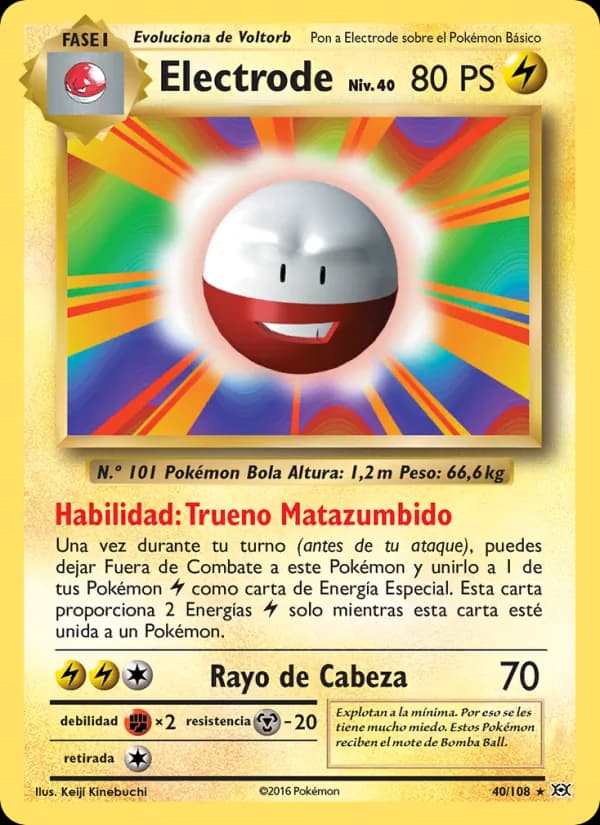 Electrode card in Spanish