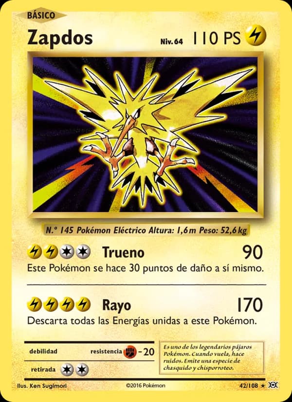 Zapdos card in Spanish