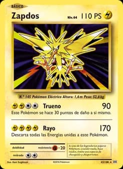 Zapdos card in Spanish