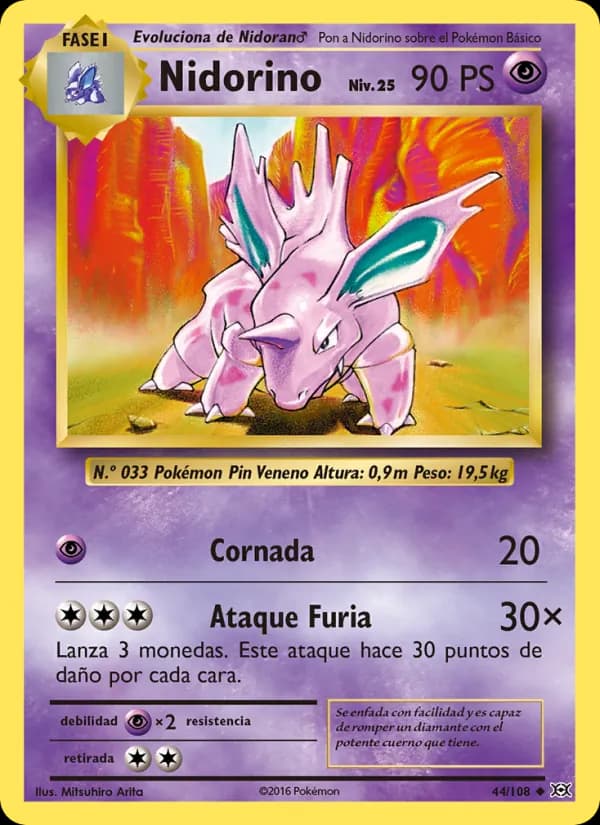 Nidorino card in Spanish