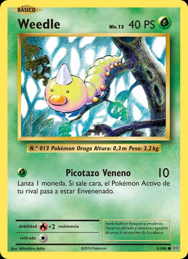 Weedle card in Spanish