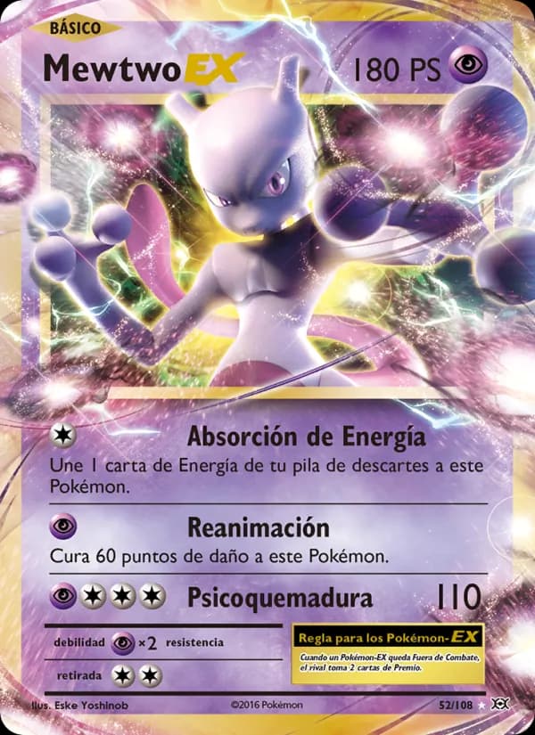 Mewtwo EX card in Spanish
