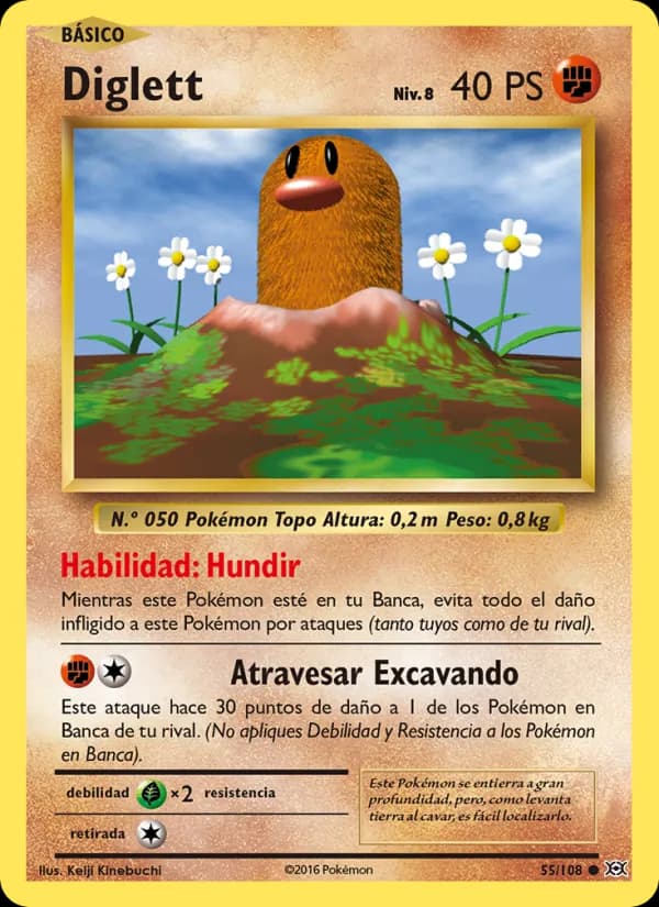 Diglett card in Spanish