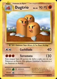 Dugtrio card in Spanish