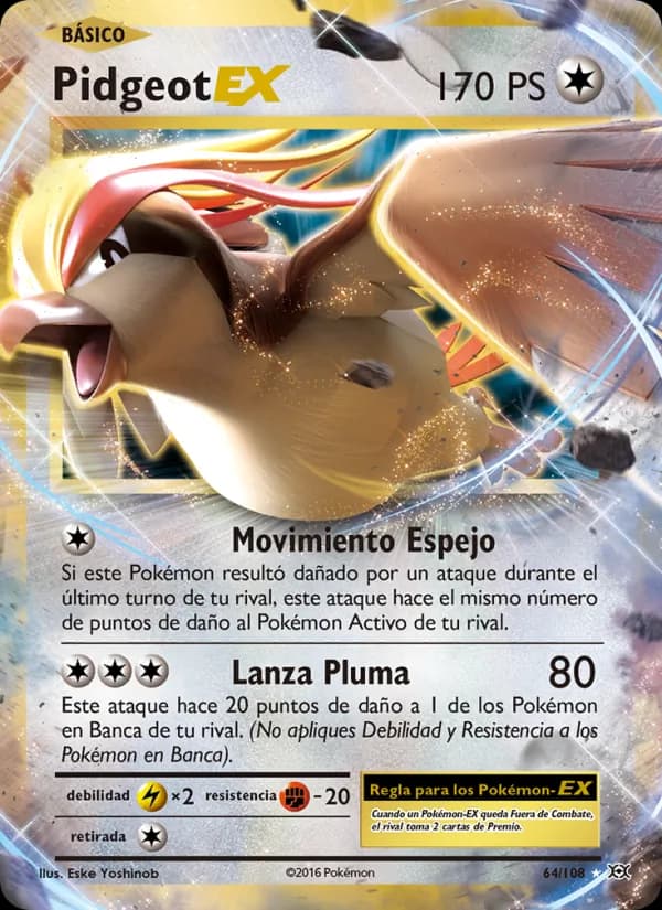 Pidgeot EX card in Spanish