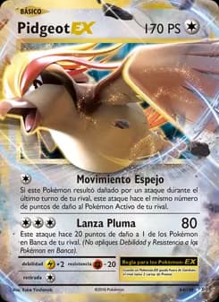 Pidgeot EX card in Spanish