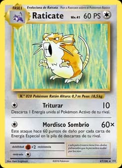 Raticate card in Spanish