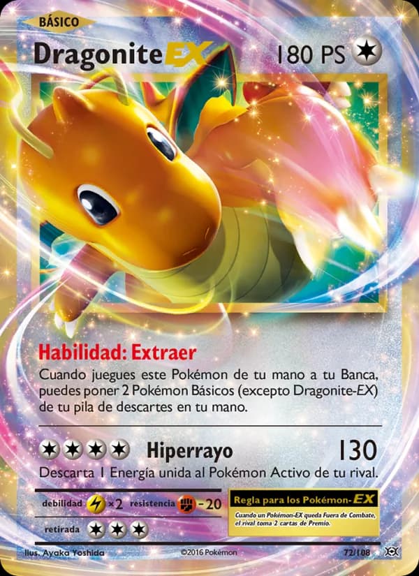 Dragonite EX card in Spanish
