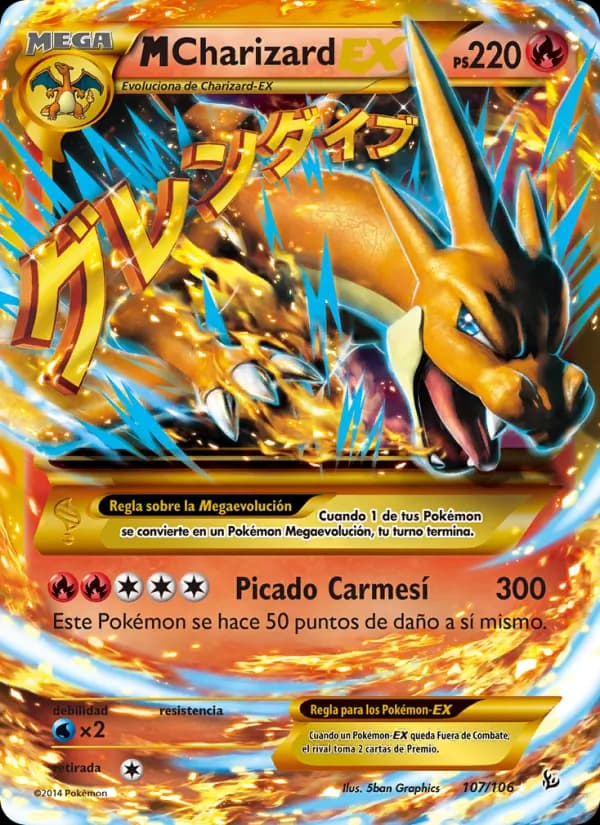 M-Charizard EX card in Spanish
