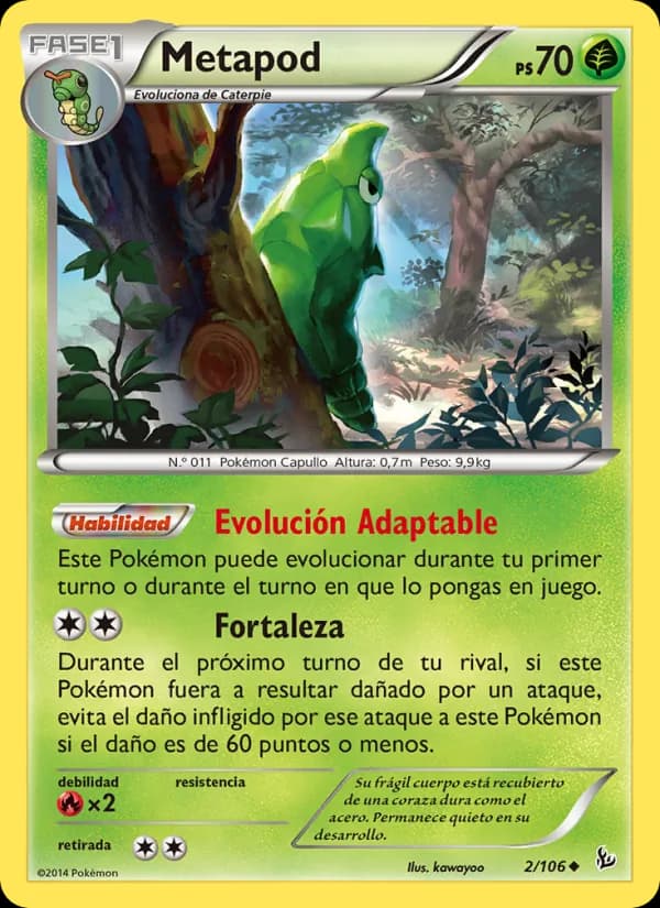 Metapod card in Spanish