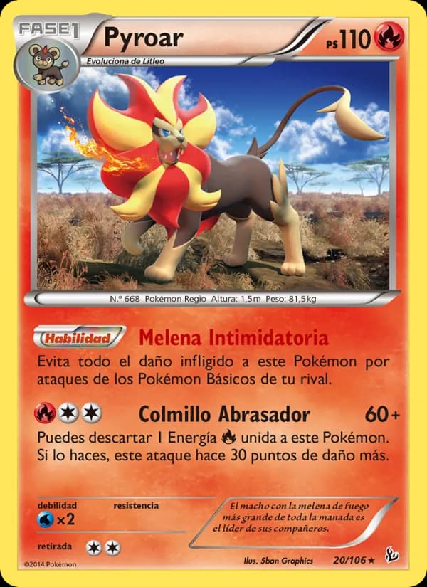 Pyroar card in Spanish