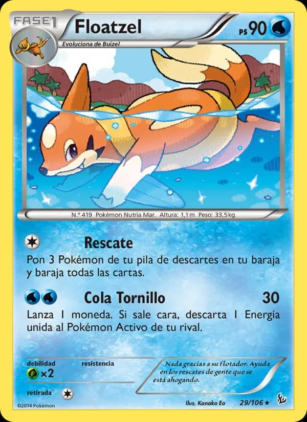 Floatzel card in Spanish
