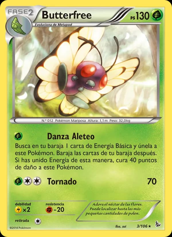 Butterfree card in Spanish