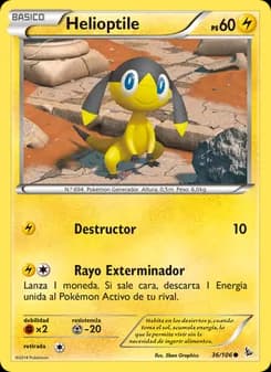 Helioptile card in Spanish