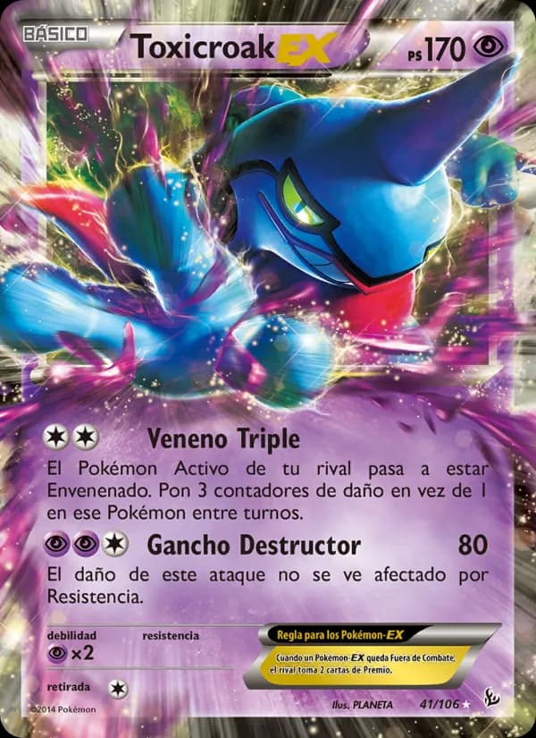 Toxicroak EX card in Spanish