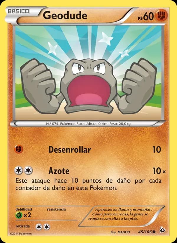 Geodude card in Spanish